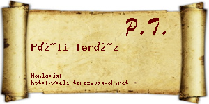 Péli Teréz névjegykártya